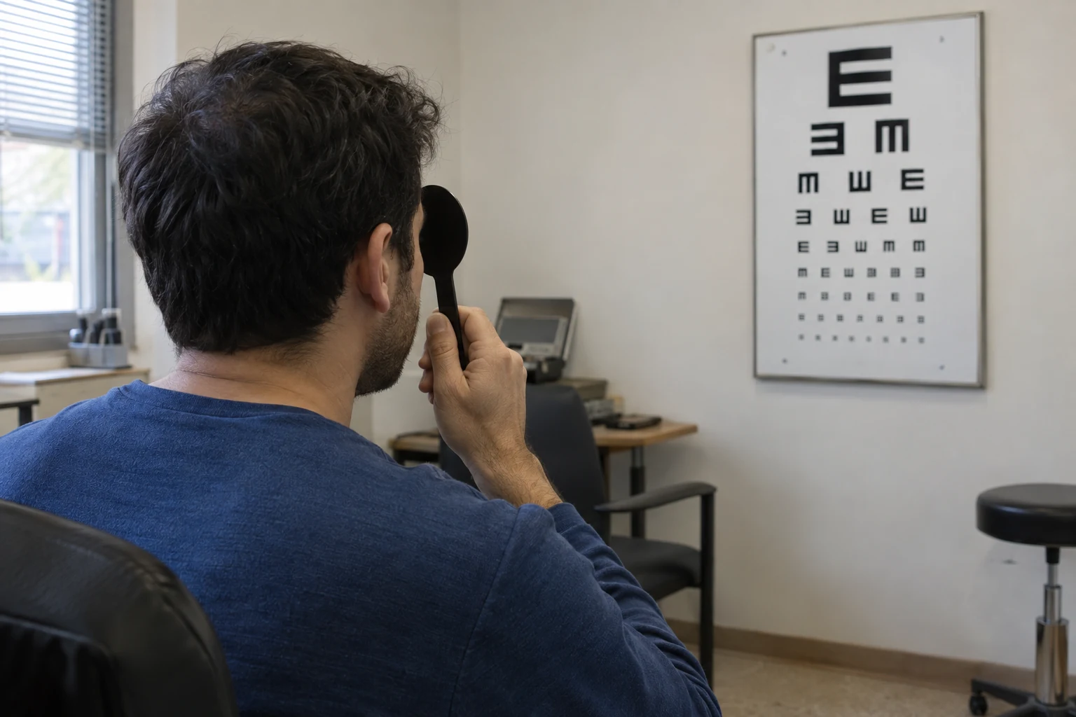 Görme çizelgesi karşısında tek gözle yapılan görme kontrolü